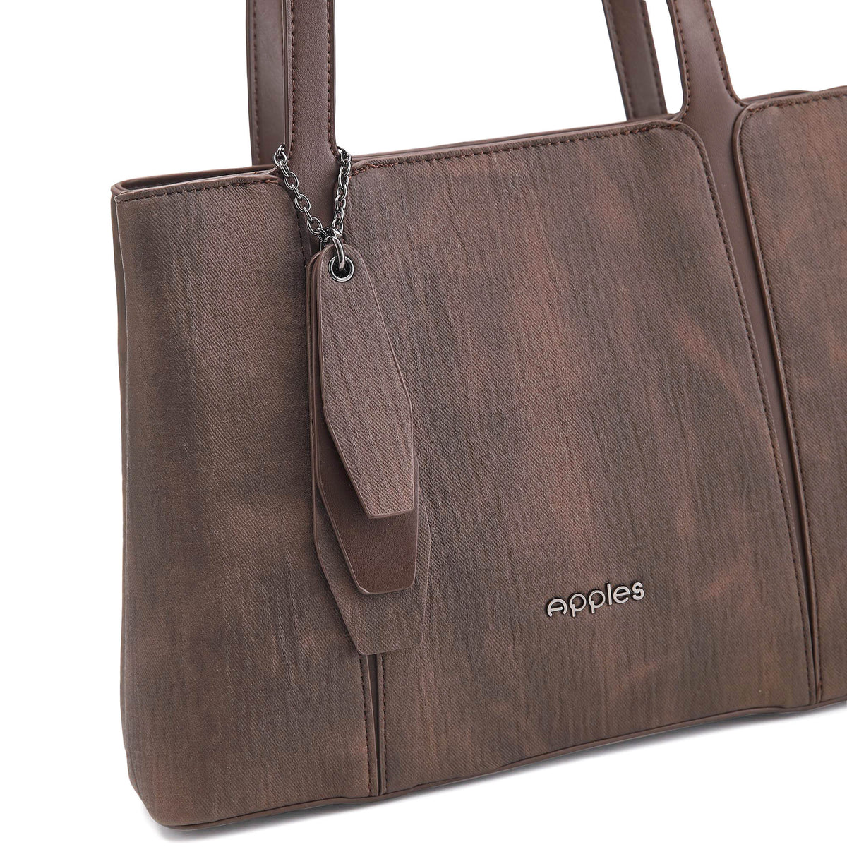 Lunessa textured tote handbag by Apples UAE - angled view