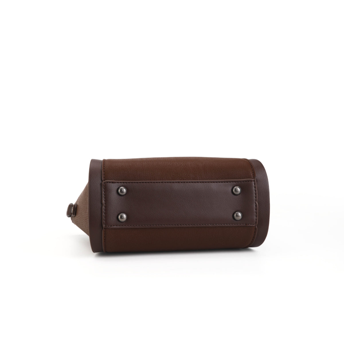 Veyra coffee women's handbag showing textured finish by Apples UAE
