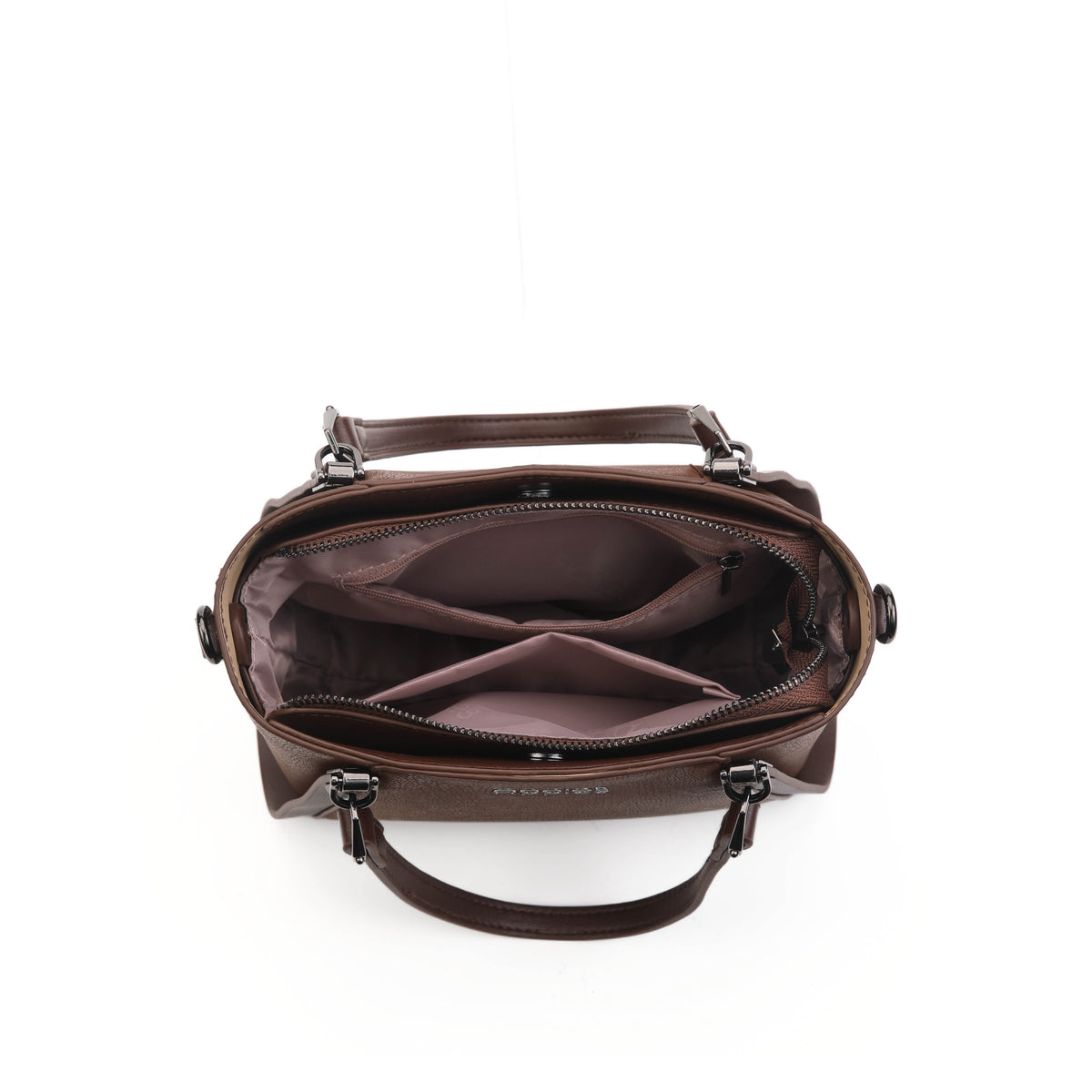 Veyra coffee top handle bag side view for women by Apples UAE