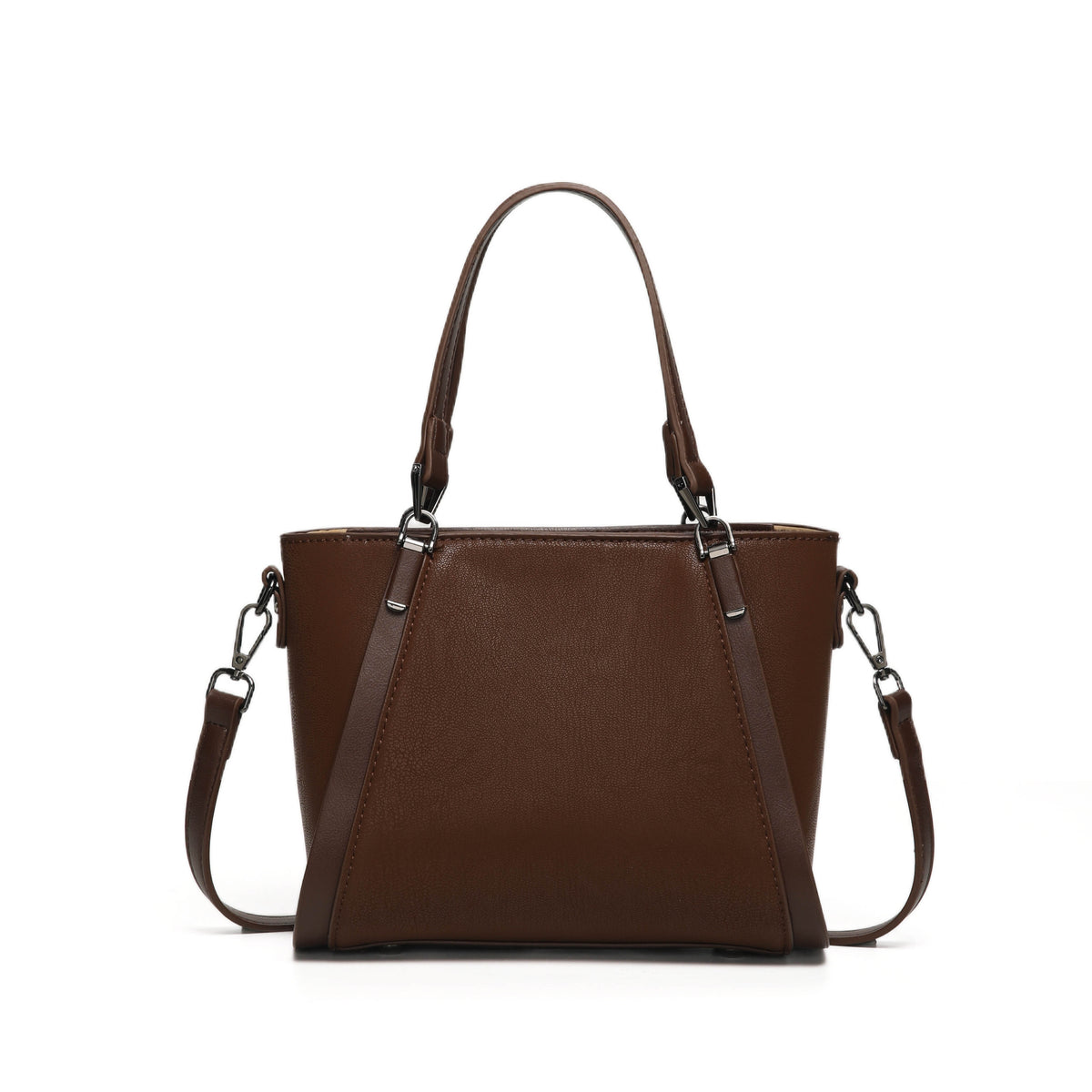 Veyra coffee structured ladies handbag detail by Apples UAE