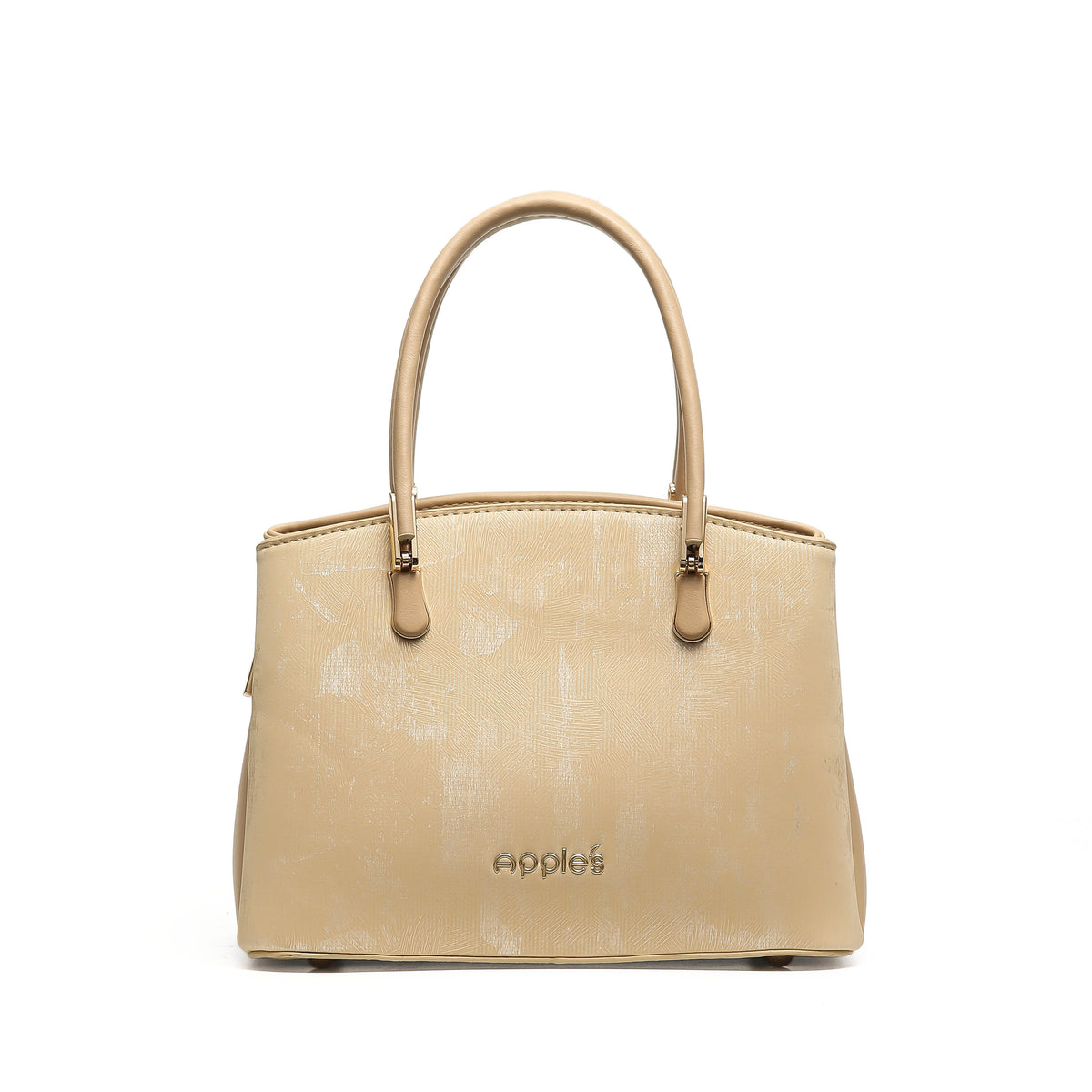 Liora tan polished shoulder handbag by Apples UAE